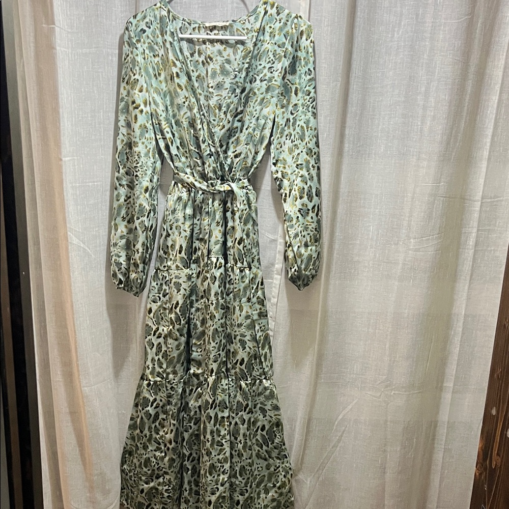 Chic Long Sleeve Leopard Print Dress